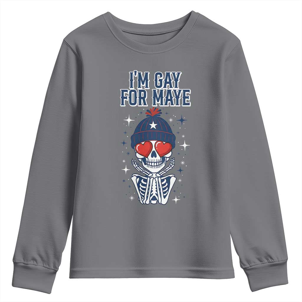 I Am Gay For Maye Youth Sweatshirt Funny QB Football Fan Gift TS12 Charcoal Print Your Wear