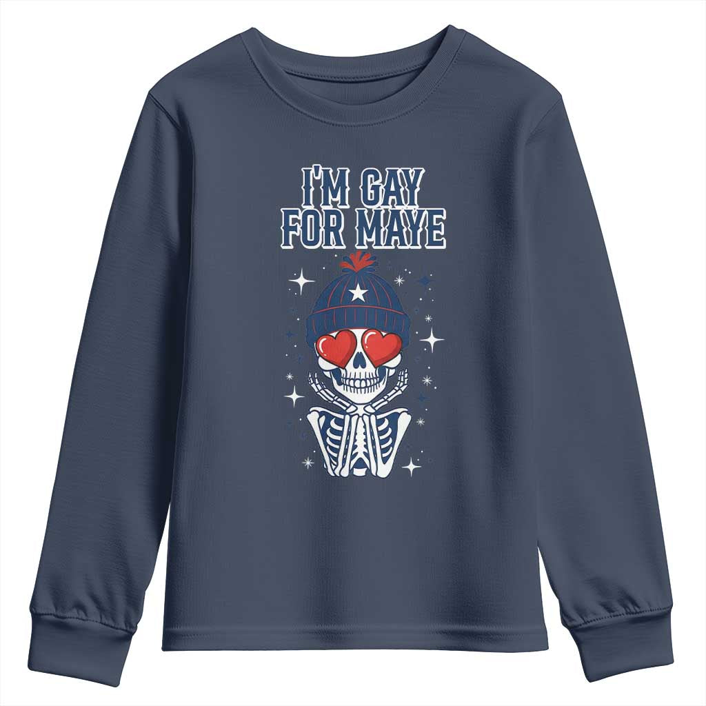 I Am Gay For Maye Youth Sweatshirt Funny QB Football Fan Gift TS12 Navy Print Your Wear