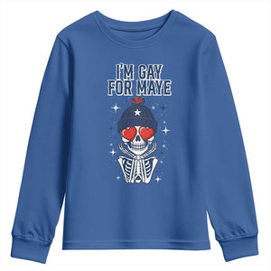I Am Gay For Maye Youth Sweatshirt Funny QB Football Fan Gift TS12 Royal Blue Print Your Wear