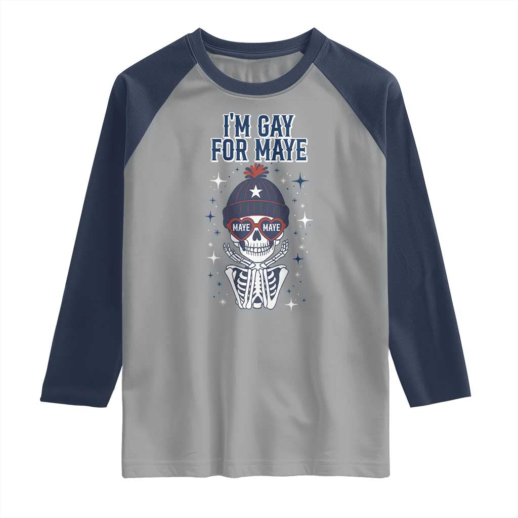 I Am Gay For Maye Raglan Shirt Funny QB Sport Fan TS12 Sport Gray Navy Print Your Wear