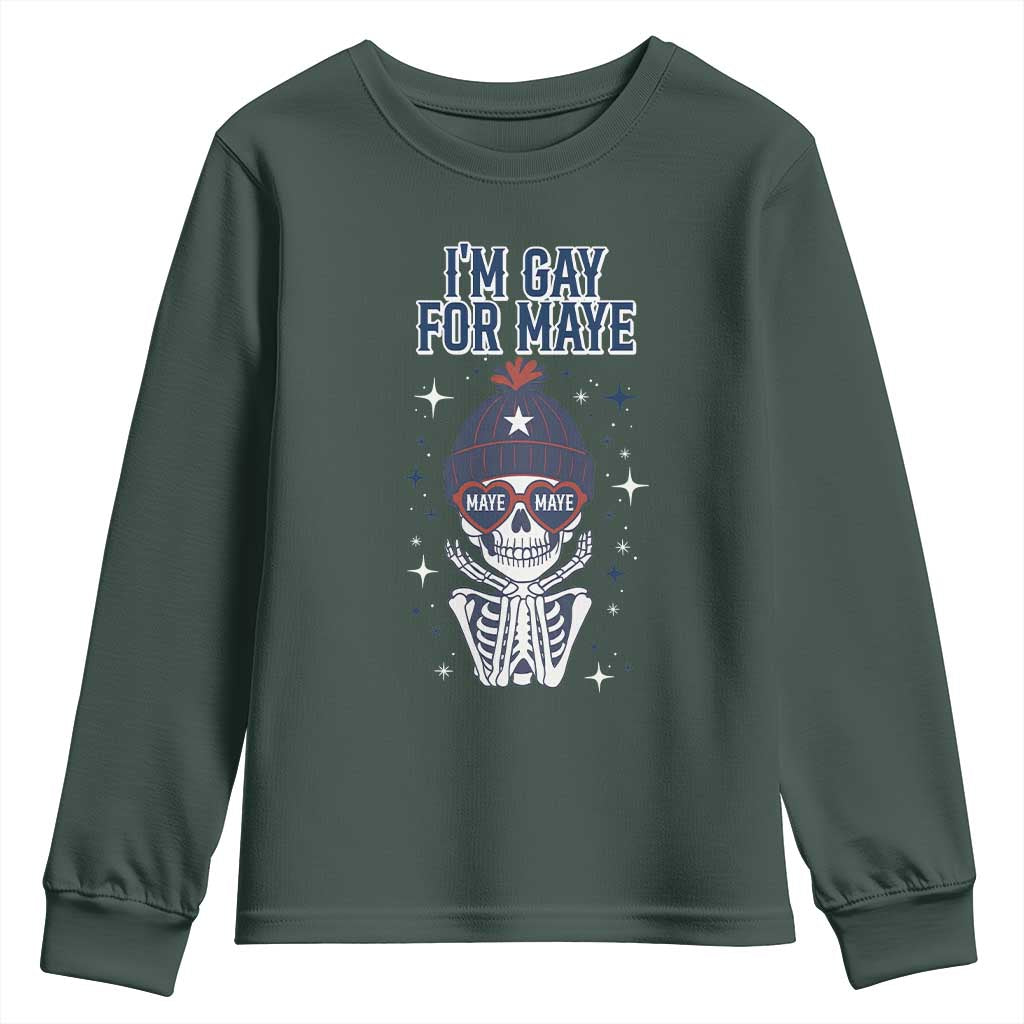 I Am Gay For Maye Youth Sweatshirt Funny QB Sport Fan TS12 Dark Forest Green Print Your Wear