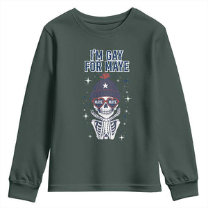 I Am Gay For Maye Youth Sweatshirt Funny QB Sport Fan TS12 Dark Forest Green Print Your Wear