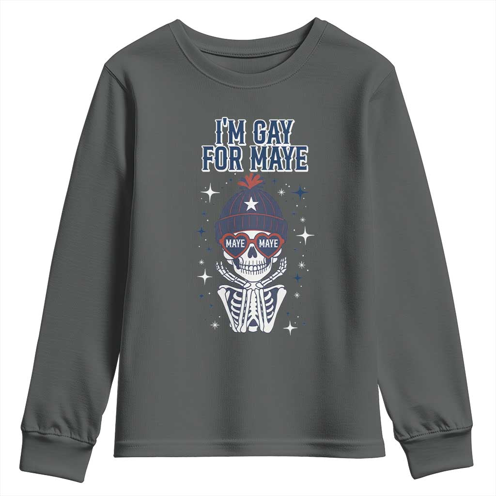 I Am Gay For Maye Youth Sweatshirt Funny QB Sport Fan TS12 Dark Heather Print Your Wear