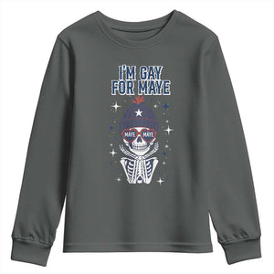 I Am Gay For Maye Youth Sweatshirt Funny QB Sport Fan TS12 Dark Heather Print Your Wear