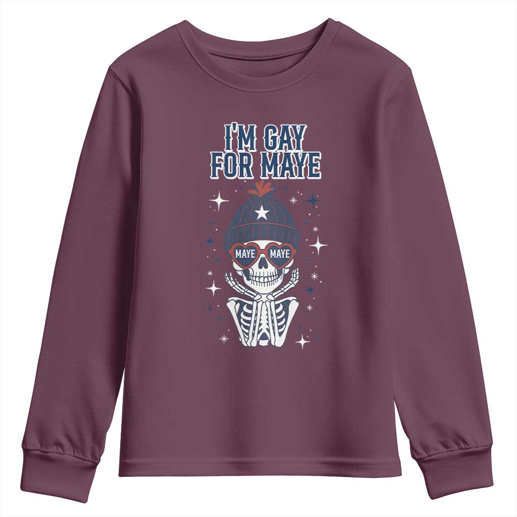 I Am Gay For Maye Youth Sweatshirt Funny QB Sport Fan TS12 Maroon Print Your Wear