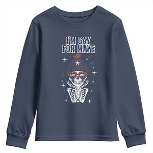 I Am Gay For Maye Youth Sweatshirt Funny QB Sport Fan TS12 Navy Print Your Wear