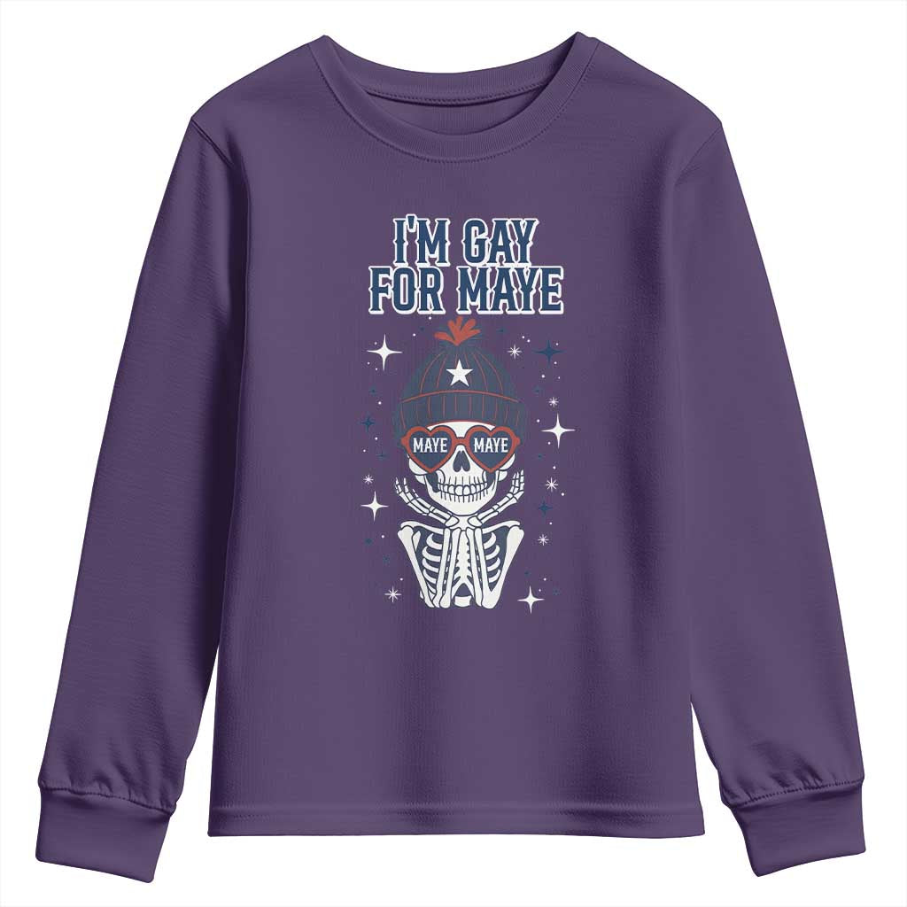 I Am Gay For Maye Youth Sweatshirt Funny QB Sport Fan TS12 Purple Print Your Wear
