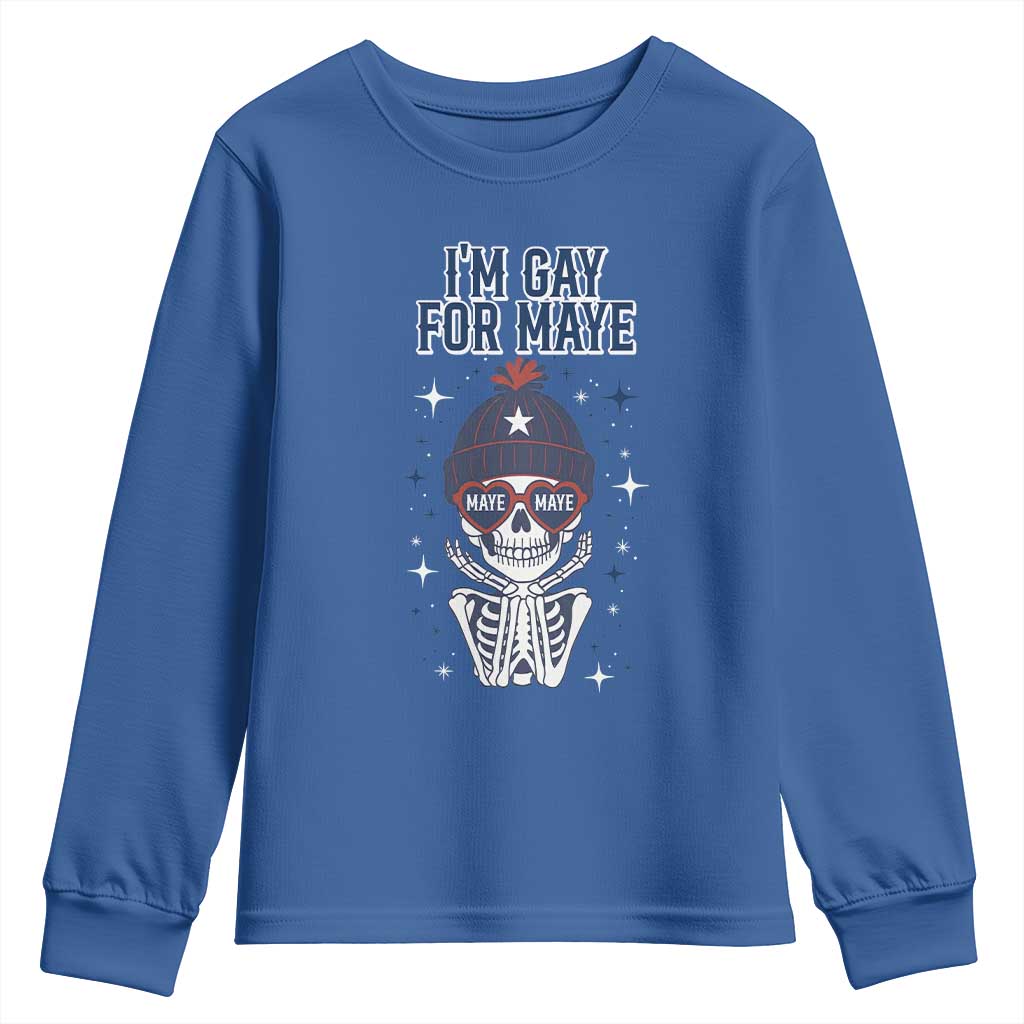 I Am Gay For Maye Youth Sweatshirt Funny QB Sport Fan TS12 Royal Blue Print Your Wear