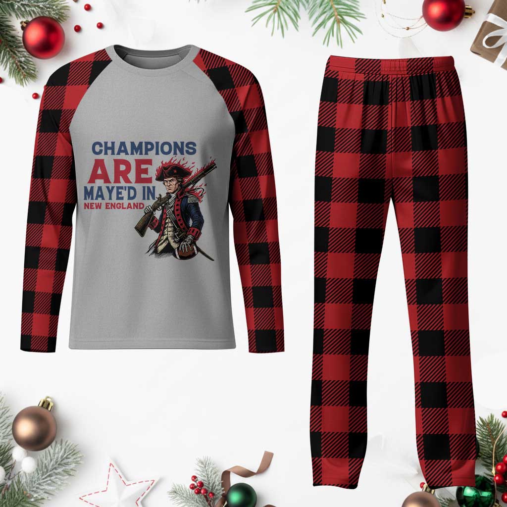 Champions Are Maye'd In NE Plaid Pajama Set Funny QB Sport Fan TS12 Buffalo Plaid Print Your Wear