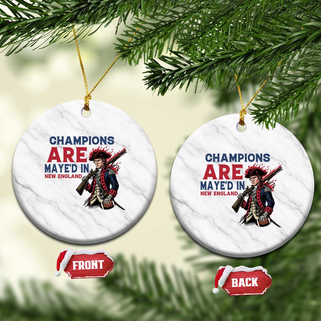 Champions Are Maye'd In NE Ceramic Ornament Funny QB Sport Fan TS12 1pc White Marble Print Your Wear