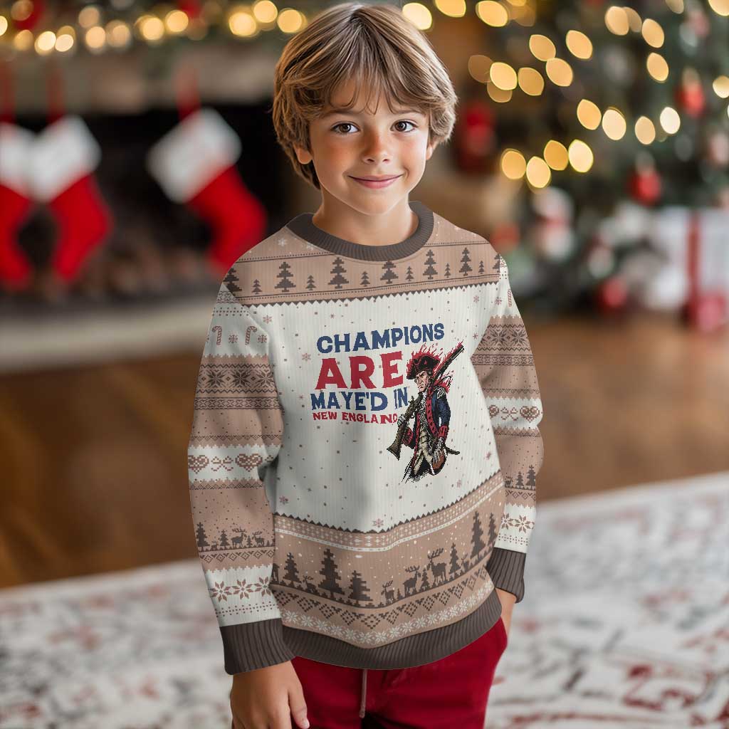 Champions Are Maye'd In NE Ugly Christmas Sweater Funny QB Sport Fan TS12 Mocha Mousse Print Your Wear