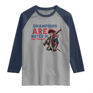 Champions Are Maye'd In NE Raglan Shirt Funny QB Sport Fan TS12 Sport Gray Navy Print Your Wear