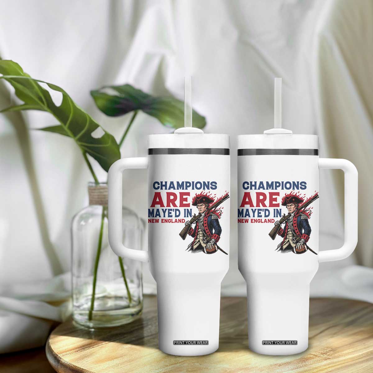 Champions Are Maye'd In NE Tumbler With Handle Funny QB Sport Fan TS12 Print Your Wear