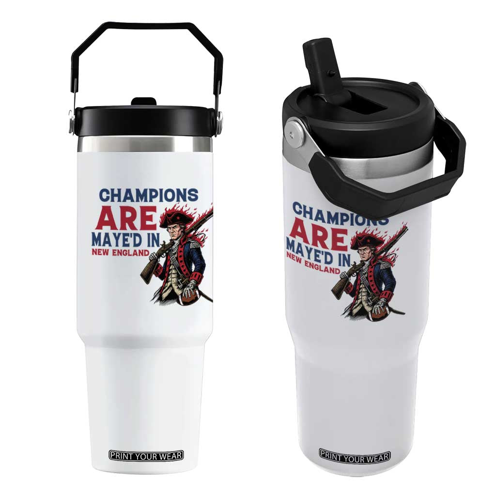 Champions Are Maye'd In NE Flip Straw Tumbler Funny QB Sport Fan TS12 One Size: 30 oz White Print Your Wear