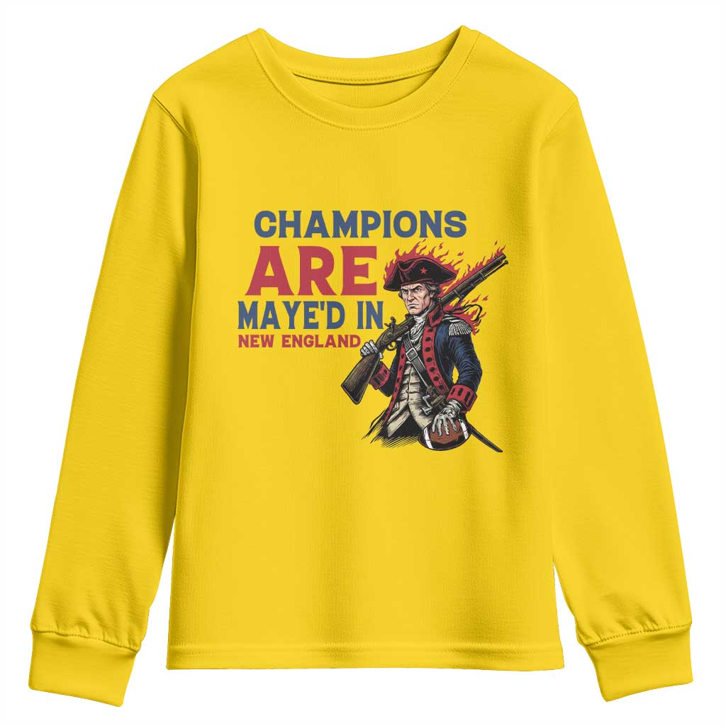 Champions Are Maye'd In NE Youth Sweatshirt Funny QB Sport Fan TS12 Daisy Print Your Wear