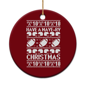 Have A Maye Ry Christmas Ceramic Ornament Funny Football Lover Xmas Gift TS12 1pc Red Print Your Wear
