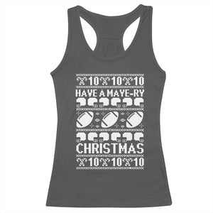 Have A Maye Ry Christmas Racerback Tank Top Funny Football Lover Xmas Gift TS12 Dark Heather Print Your Wear