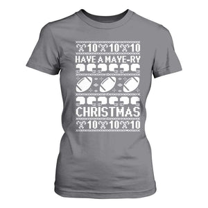 Have A Maye Ry Christmas T Shirt For Women Funny Football Lover Xmas Gift TS12 Charcoal Print Your Wear