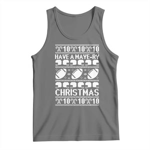 Have A Maye Ry Christmas Tank Top Funny Football Lover Xmas Gift TS12 Black Heather Print Your Wear