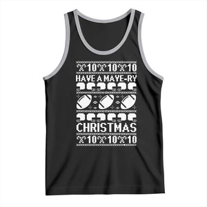 Have A Maye Ry Christmas Tank Top Funny Football Lover Xmas Gift TS12 Black Athletic Heather Print Your Wear