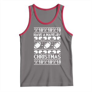 Have A Maye Ry Christmas Tank Top Funny Football Lover Xmas Gift TS12 Deep Heather Red Print Your Wear