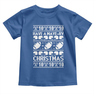 Have A Maye Ry Christmas Toddler T Shirt Funny Football Lover Xmas Gift TS12 Royal Blue Print Your Wear