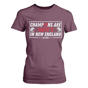 Champions Are Maye'd In NE T Shirt For Women FB Lover Gift TS12 Maroon Print Your Wear