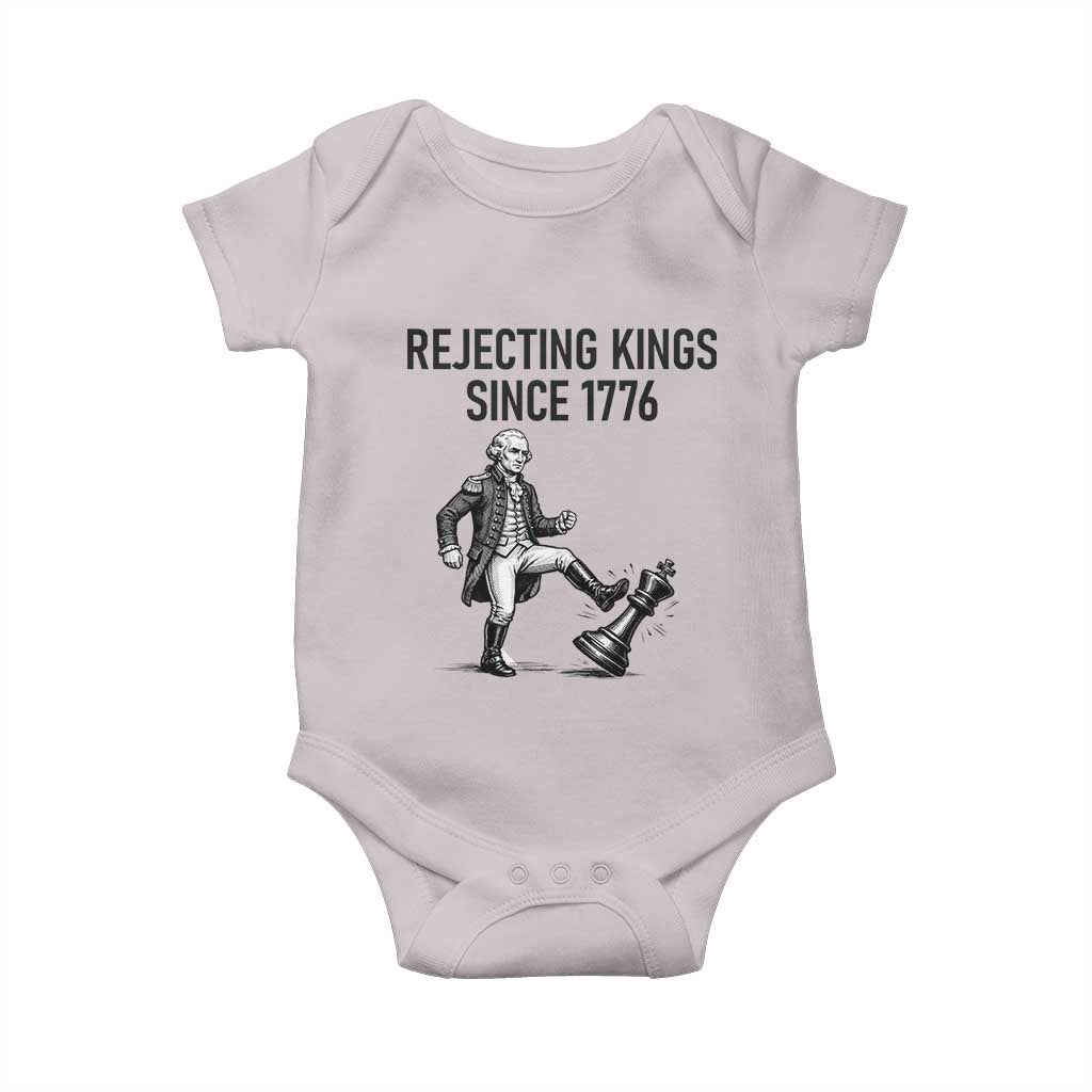 Rejecting Kings Since 1776 Baby Onesie Funny George Washington TS12 Ice Gray Print Your Wear