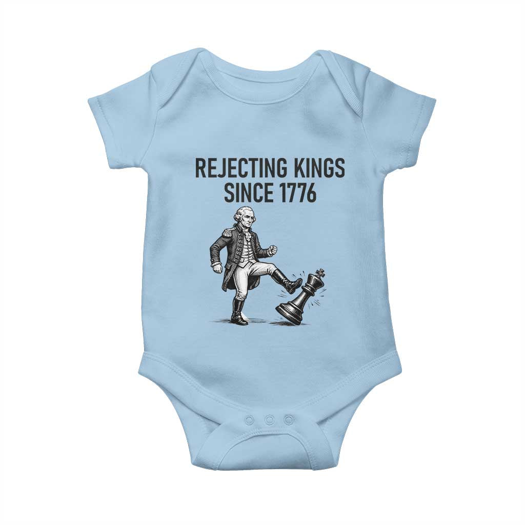 Rejecting Kings Since 1776 Baby Onesie Funny George Washington TS12 Light Blue Print Your Wear