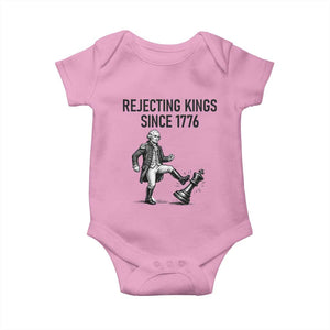 Rejecting Kings Since 1776 Baby Onesie Funny George Washington TS12 Light Pink Print Your Wear