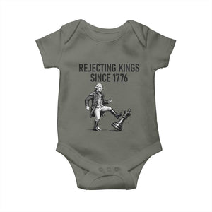 Rejecting Kings Since 1776 Baby Onesie Funny George Washington TS12 Military Green Print Your Wear