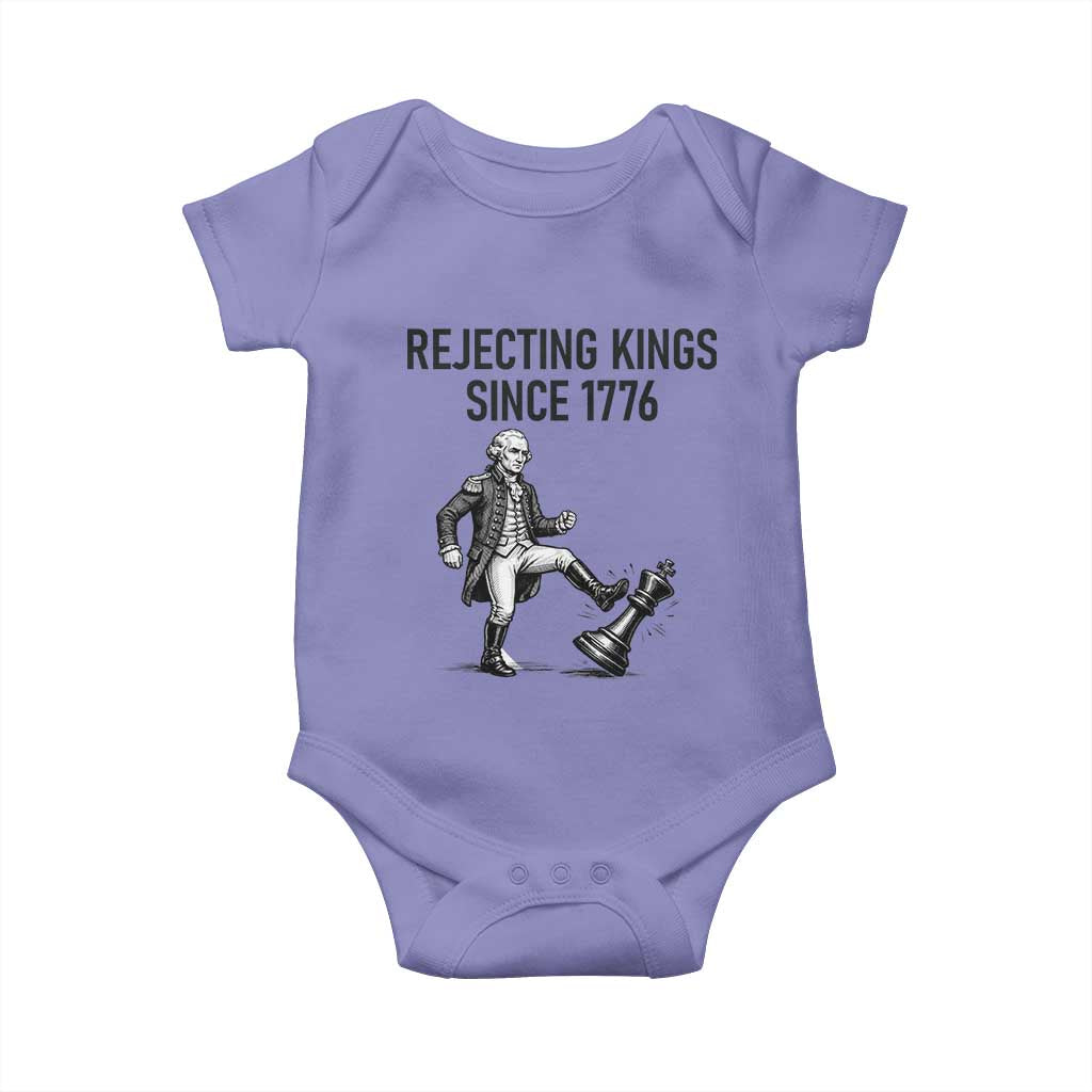 Rejecting Kings Since 1776 Baby Onesie Funny George Washington TS12 Violet Print Your Wear