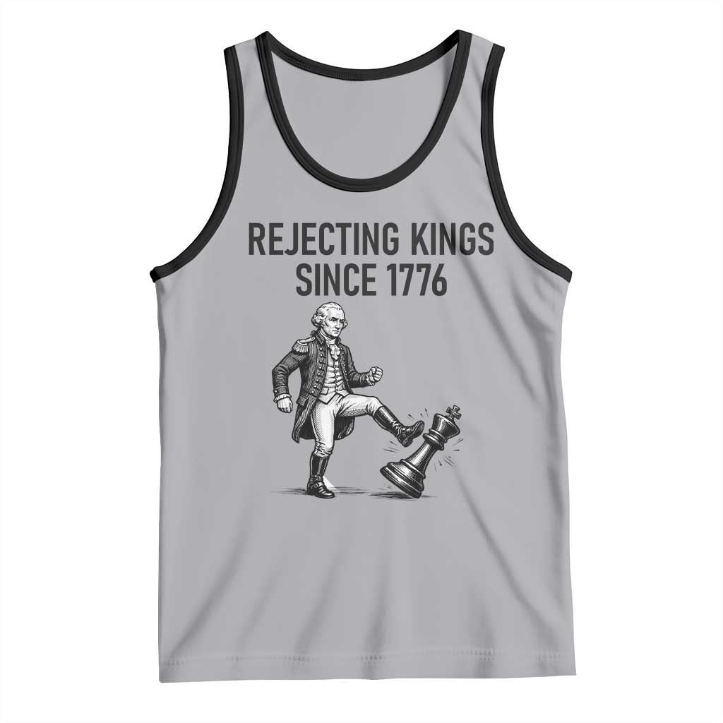 Rejecting Kings Since 1776 Tank Top Funny George Washington TS12 Athletic Heather Black Print Your Wear