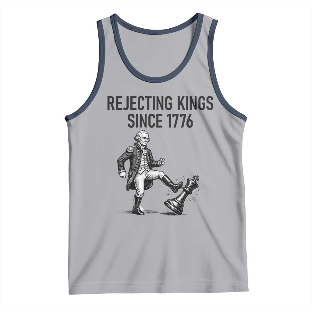Rejecting Kings Since 1776 Tank Top Funny George Washington TS12 Athletic Heather Navy Print Your Wear