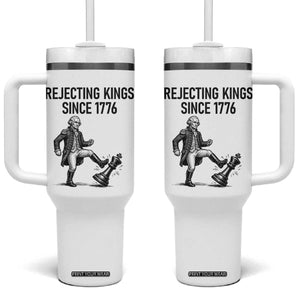 Rejecting Kings Since 1776 Tumbler With Handle Funny George Washington TS12 One Size: 40 oz White Print Your Wear