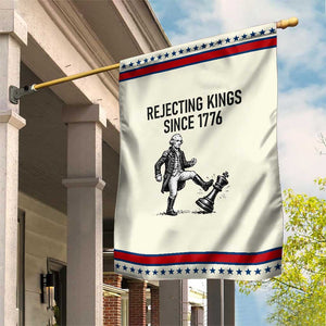 Rejecting Kings Since 1776 Garden Flag Funny George Washington TS12 Modern Beige Red Print Your Wear