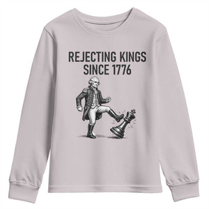 Rejecting Kings Since 1776 Youth Sweatshirt Funny George Washington TS12 Ice Gray Print Your Wear