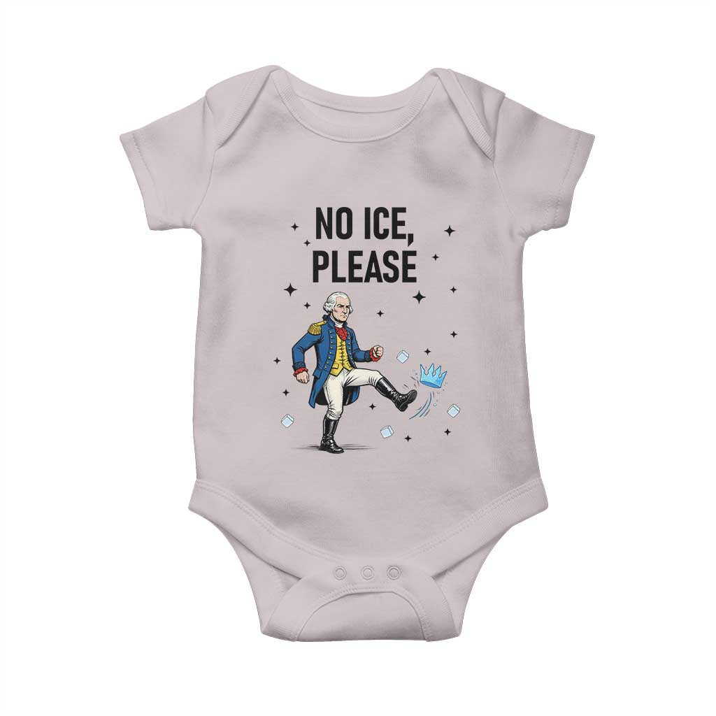 Funny George Washington Baby Onesie No Ice Please TS12 Ice Gray Print Your Wear