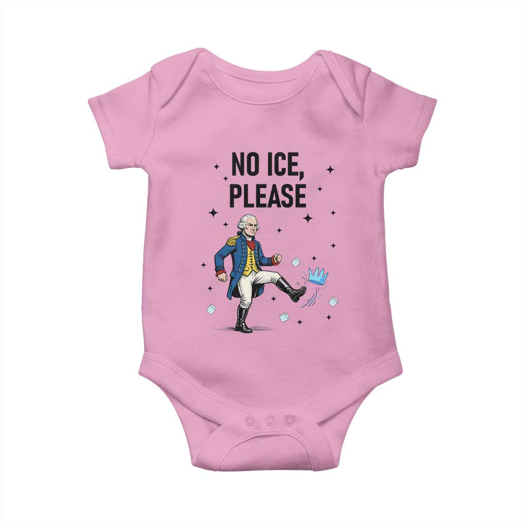 Funny George Washington Baby Onesie No Ice Please TS12 Light Pink Print Your Wear