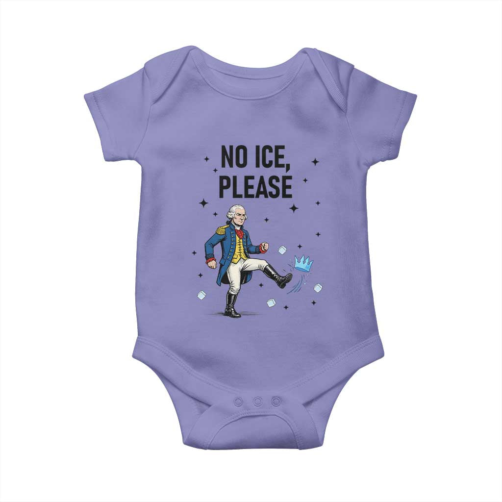 Funny George Washington Baby Onesie No Ice Please TS12 Violet Print Your Wear