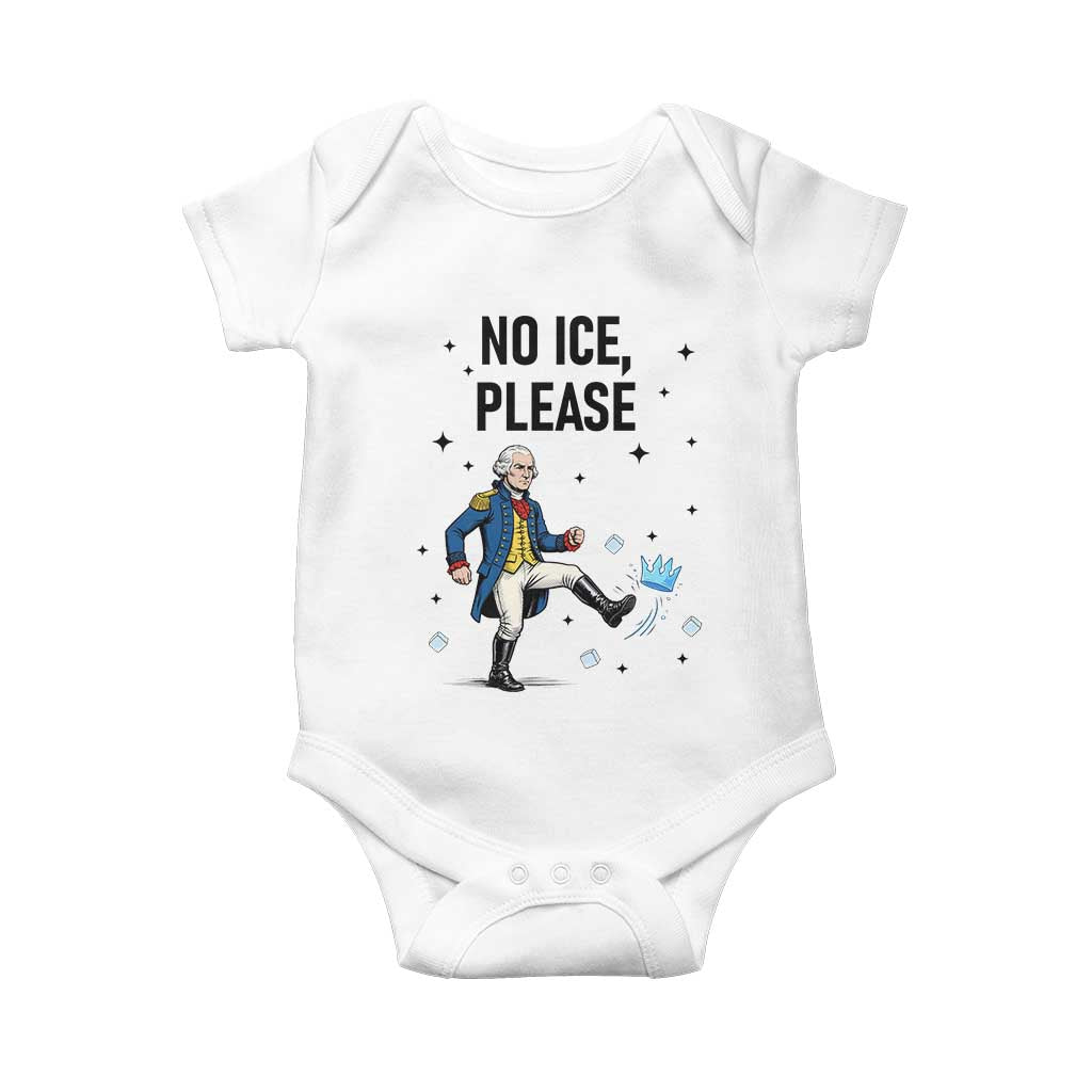 Funny George Washington Baby Onesie No Ice Please TS12 White Print Your Wear