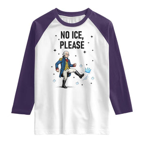 Funny George Washington Raglan Shirt No Ice Please TS12 White Purple Print Your Wear