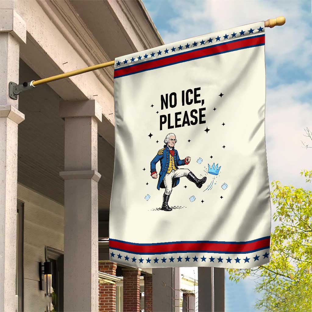 Funny George Washington Garden Flag No Ice Please TS12 Modern Beige Red Print Your Wear