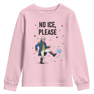 Funny George Washington Youth Sweatshirt No Ice Please TS12 Light Pink Print Your Wear