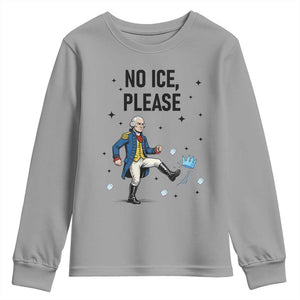 Funny George Washington Youth Sweatshirt No Ice Please TS12 Sport Gray Print Your Wear