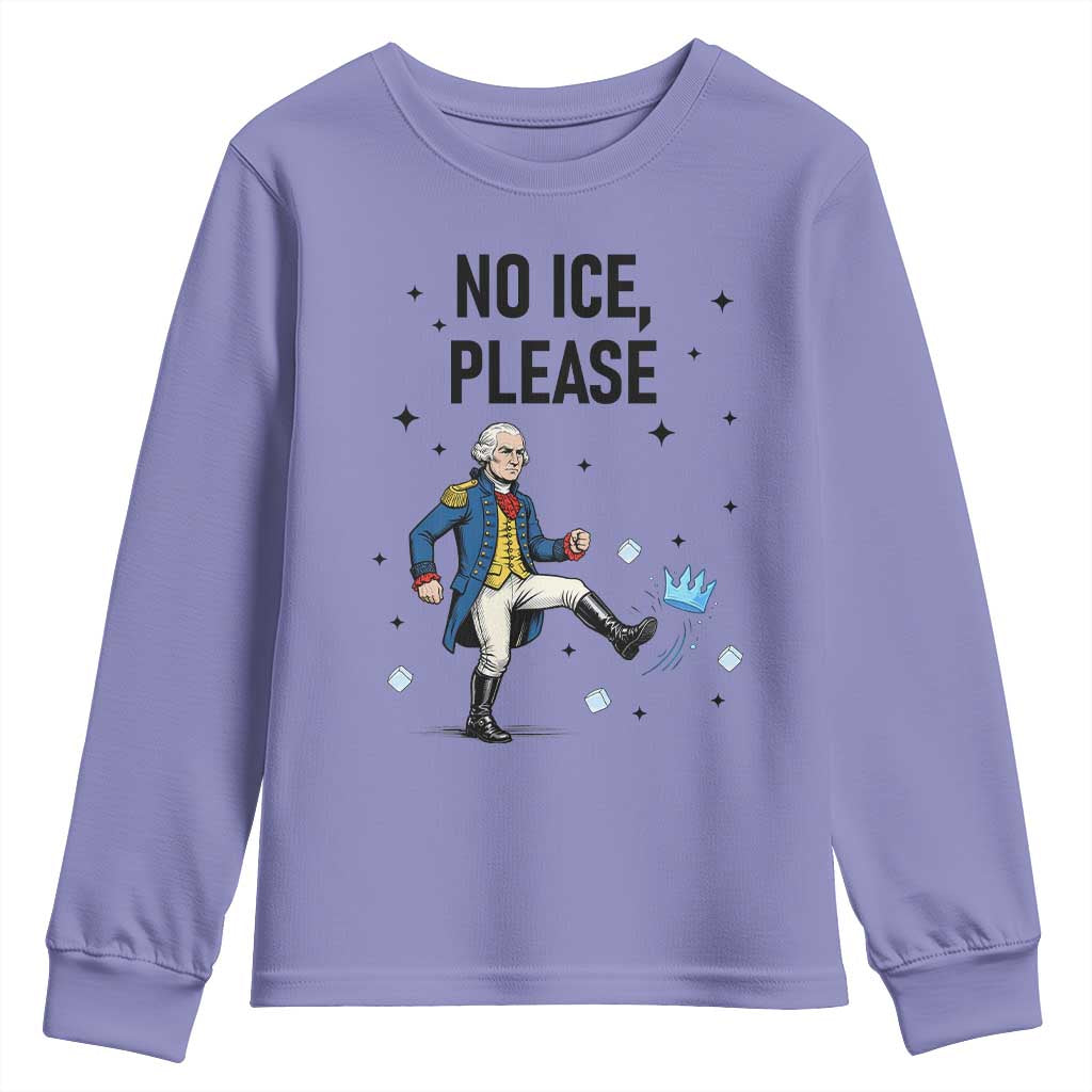 Funny George Washington Youth Sweatshirt No Ice Please TS12 Violet Print Your Wear