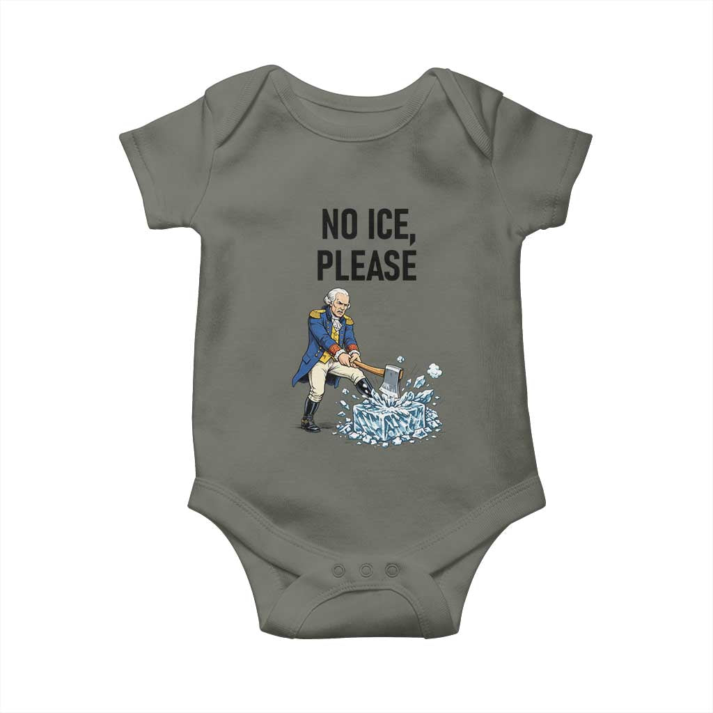 Funny George Washington Political Anti Ice Gift Baby Onesie TS12 Military Green Print Your Wear