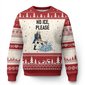 Funny George Washington Political Anti Ice Gift Ugly Christmas Sweater TS12 Beige Red Print Your Wear