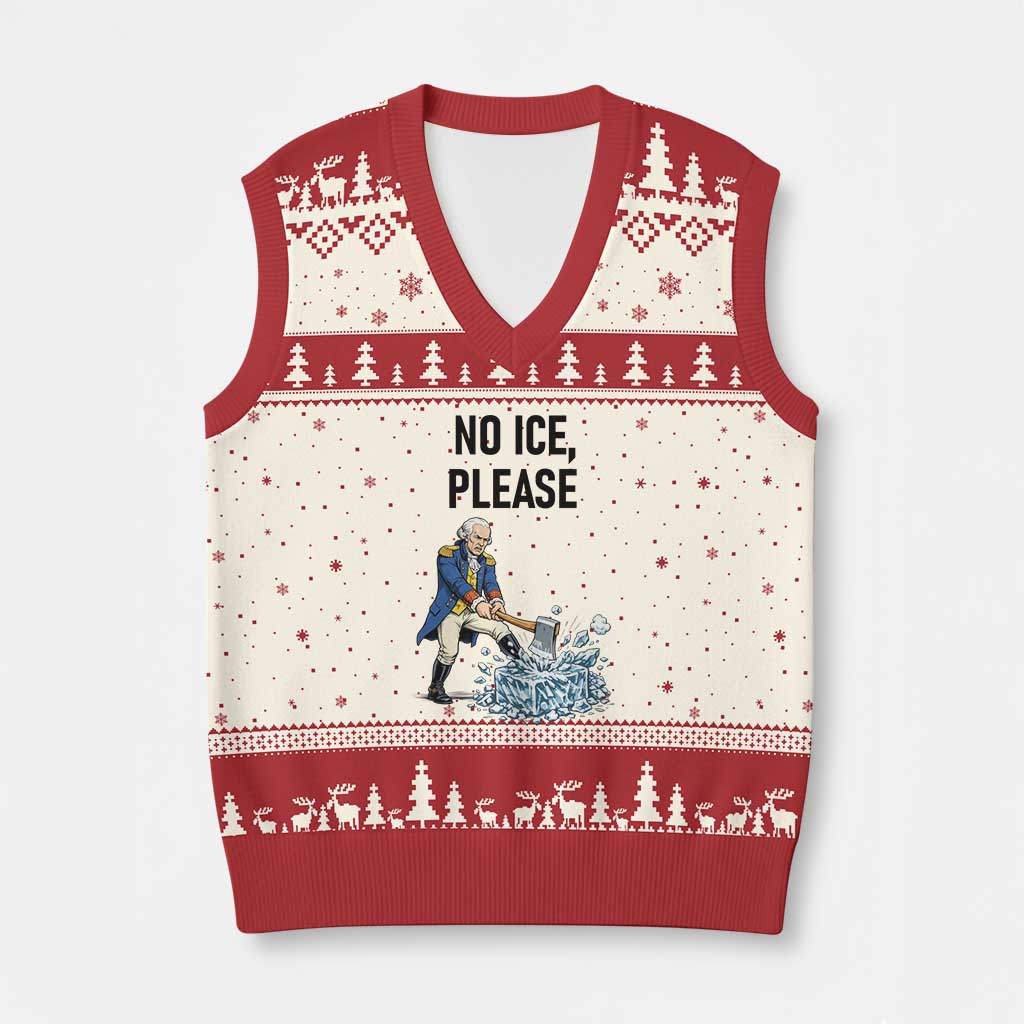Funny George Washington Political Anti Ice Gift V-Neck Knit Sweater Vest TS12 Beige Red Print Your Wear