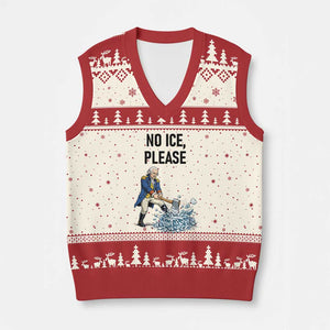 Funny George Washington Political Anti Ice Gift V-Neck Knit Sweater Vest TS12 Beige Red Print Your Wear